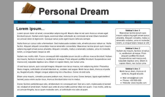 Personal White CSS Website Template