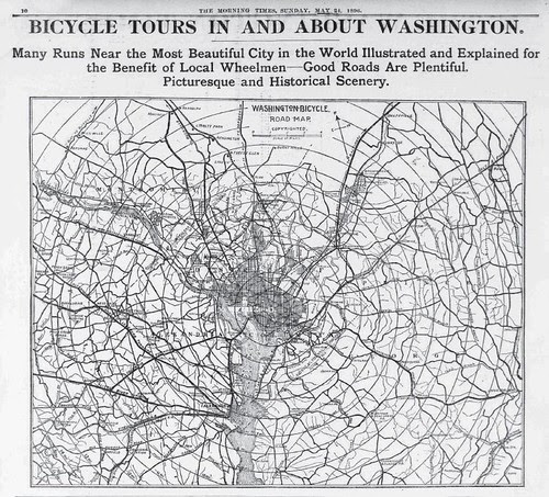 Washington DC Bicycle Map, 1896