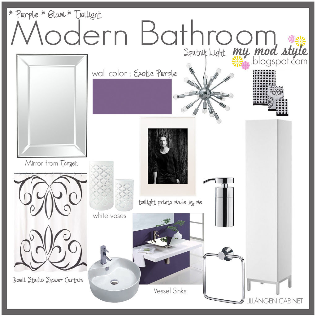 Design Board - Purple Modern Bathroom