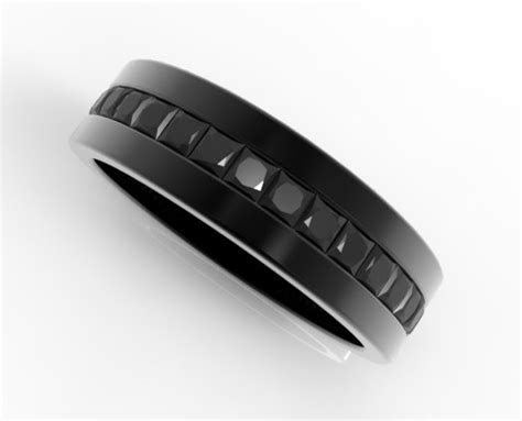 Black Diamond Wedding Band for Him In Black Gold Vidar Black Diamond Wedding Band for Him In Black Gold Vidar