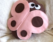 BLACK FRIDAY SALE Baby Girl Nursery Flutter The Butterfly Pillow-Pink and Brown-BedBuggs Pillow Collection
