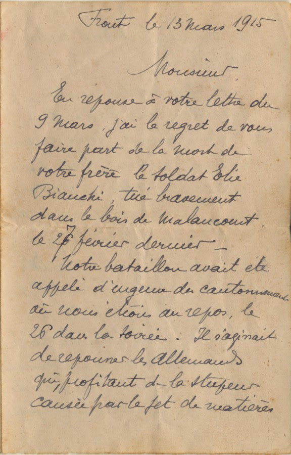 Lettre De Poilus Bataille De Verdun Lettre De Poilus De La Première Guerre Mondiale - Exemple de Lettre