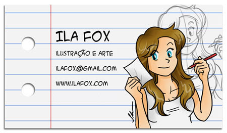 cartão de visita ilustrador desenhista artes, dicas para ilustradores, ila fox