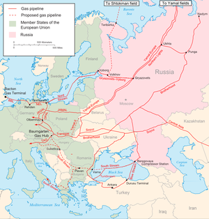 Map of the major existing and proposed russian...