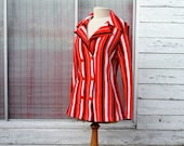 Mod Jacket Cardigan Red White and Blue Stripes