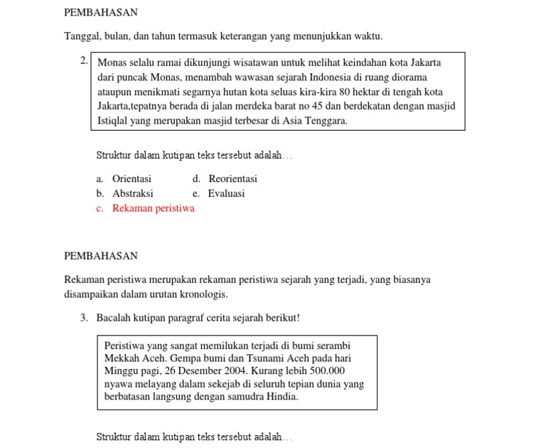 Soal pilihan ganda teks cerita sejarah kelas xii beserta jawabannya