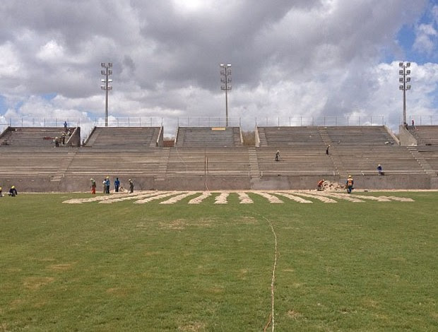 Estádio Barretão tem obras avançadas e espera receber o América-RN por cinco anos (Foto: Alan Oliveira/Divulgação)