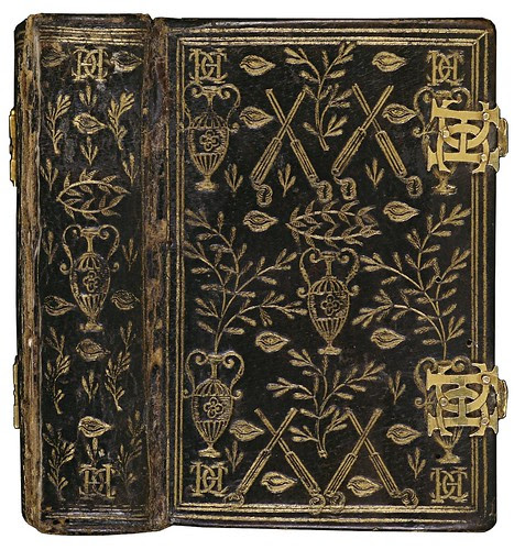 Black morocco leather + plated enamel locks (anon.) 'Book of Hours of Catherine de Medici' 1565