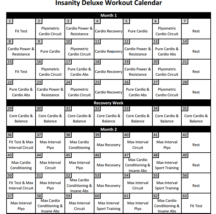 60 Day Challenge Workout