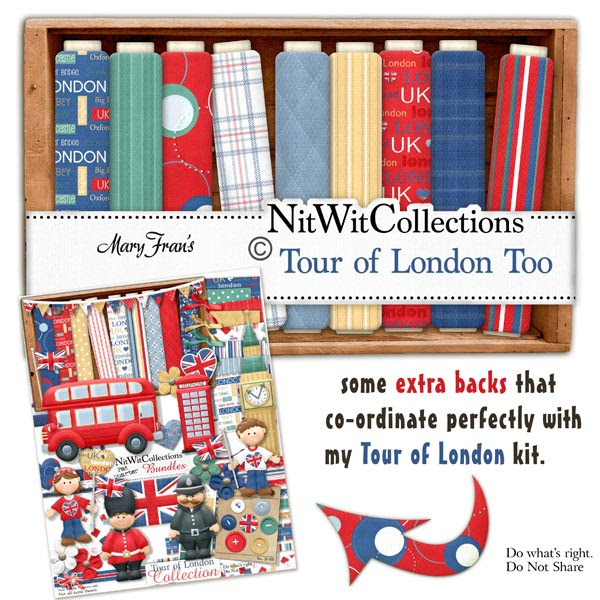 Tour of London Too - Digital Scrapbooking background papers