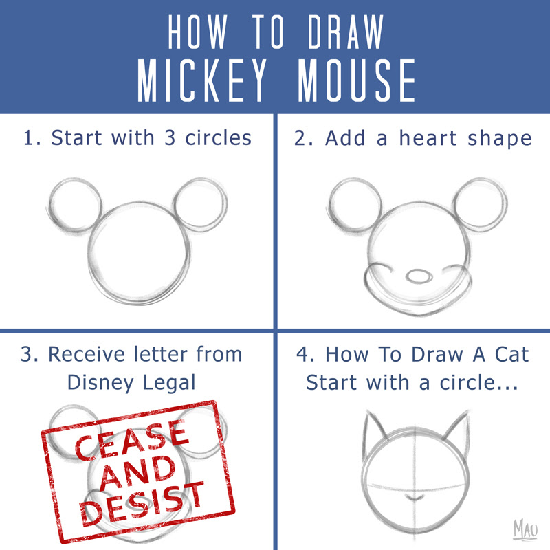 How to draw Mickey Mouse, or not.
