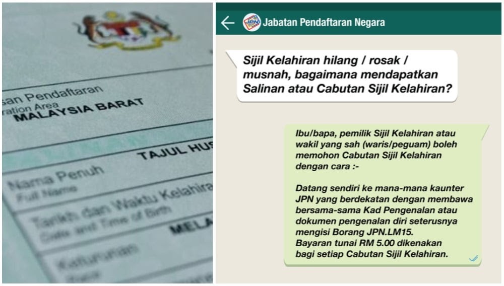 Cara Buat Sijil Lahir Online  Macam Contoh Sijil