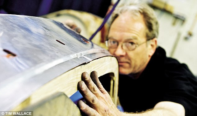 3. An all-ash frame is put together in the wood shop ready to be mounted to the aluminium body - the process takes three days