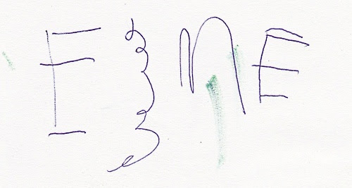 Esmé writes her name.