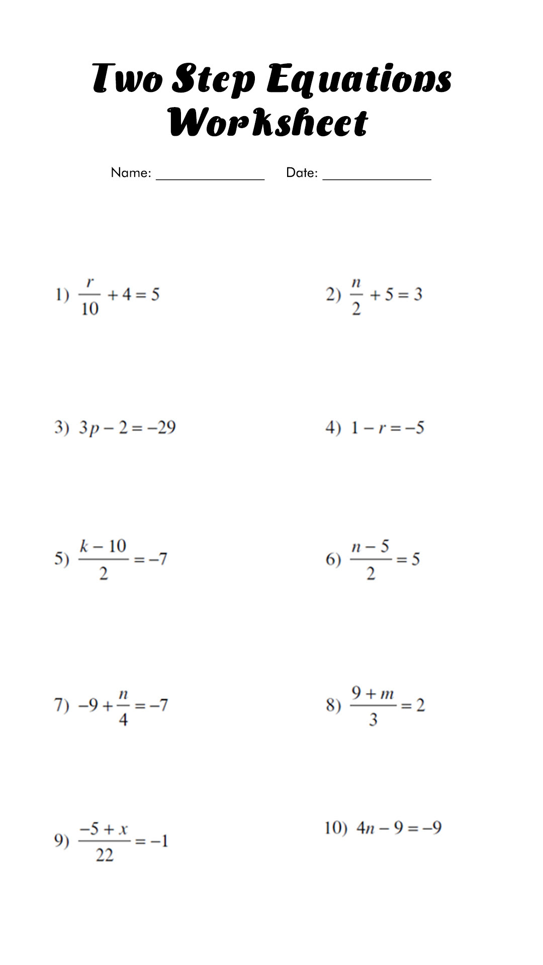 Two Step Inequalities Worksheets Worksheet Template Tips And Reviews