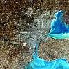 Simulated satellite image of Metro Detroit
