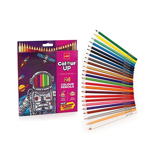 Cello Colourup Colour Pencil Set | Pack Of 24 | Multicoloured | Colouring Set For Kids And Art Lovers | Drawing Colours For Kids | Colour Pencils Set | Cello Stationery