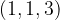 ( 1, 1, 3) ( 1, 1, 3)