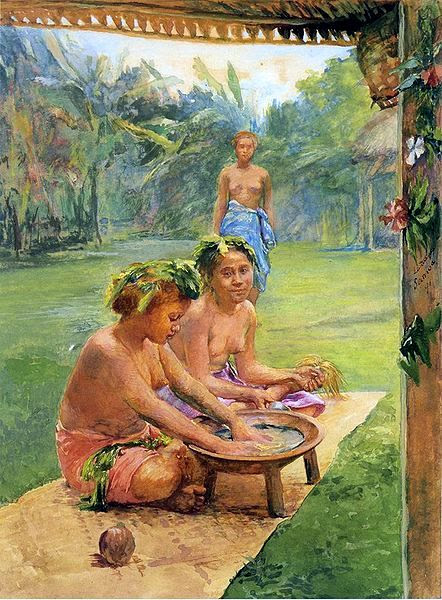Young Girls Preparing Kava Young Girls Preparing Kava