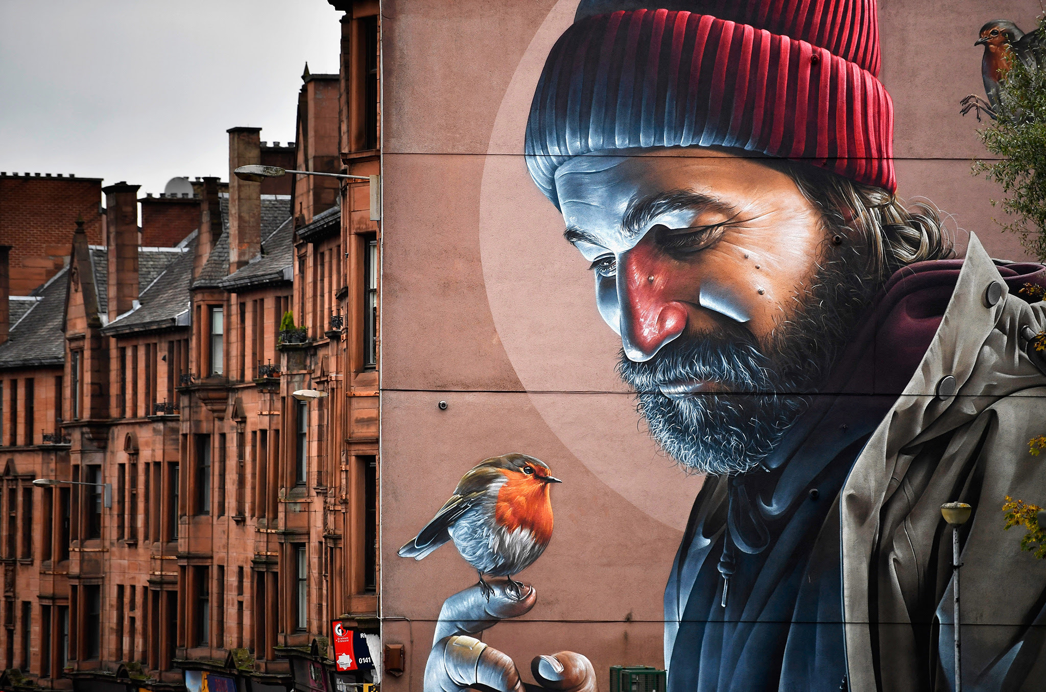 A view of one of the latest murals near Glasgow cathedral on October 26, 2016 in Glasgow, Scotland. The murals have been appearing across the city for a since 2008 with new ones appearing on a regular bases rejuvenating bare walls revitalising tired corners of Glasgow. Now a new Mural Trail has been devised with a huge range of them on display within a short walking distance from the city centre.  (Photo by Jeff J Mitchell/Getty Images)