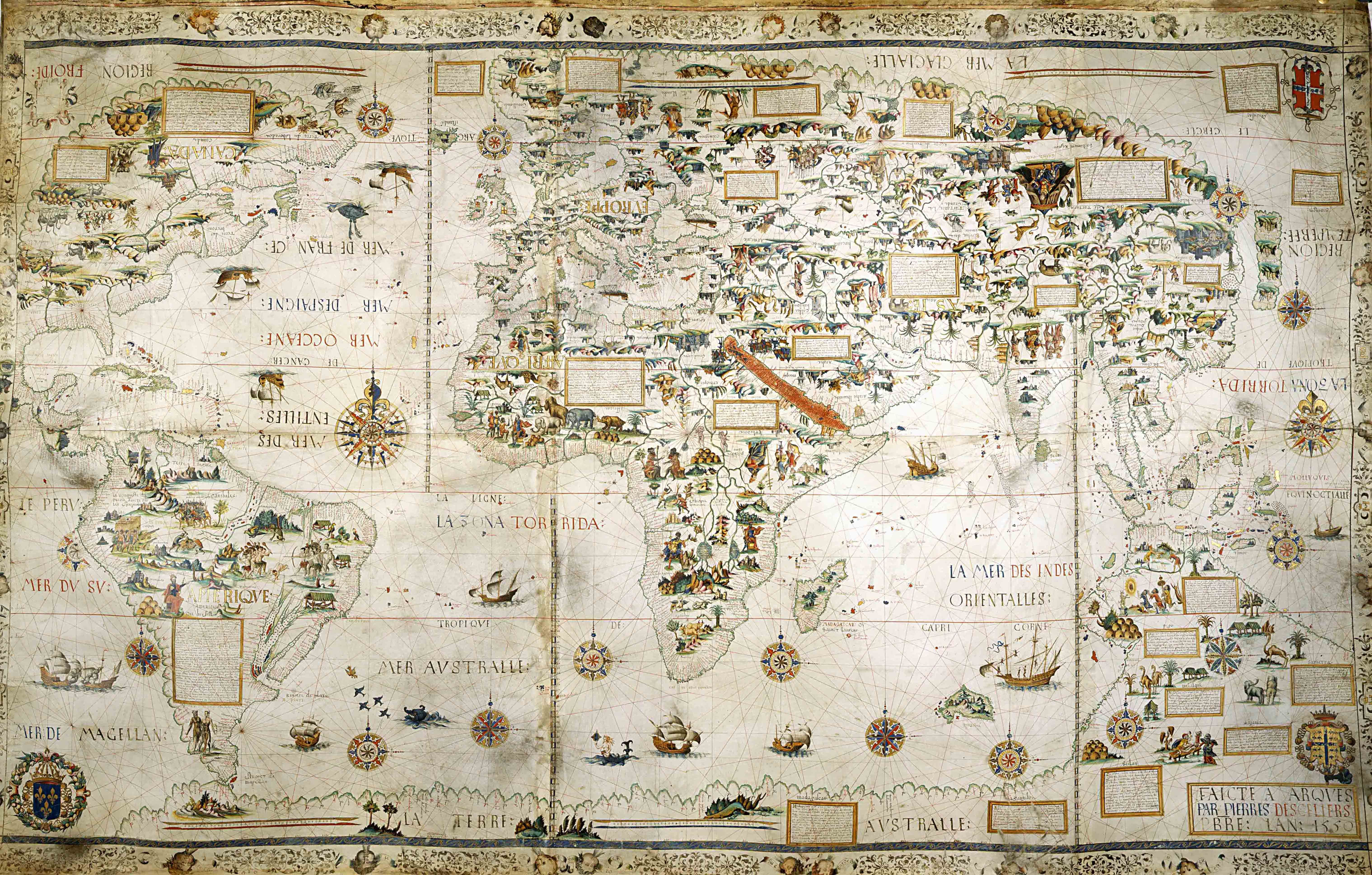 GeoGarage blog: Renaissance worldview: Pierre Desceliers' 16th-century map