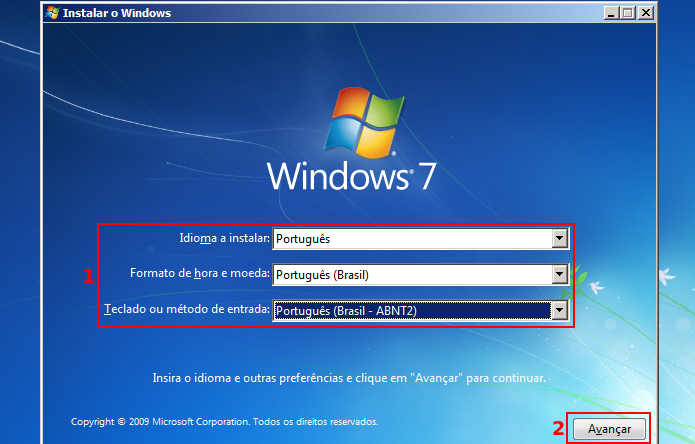Selecionando as opções de localização do Windows 7 (Foto: reprodução/Edivaldo Brito) (Foto: Selecionando as opções de localização do Windows 7 (Foto: reprodução/Edivaldo Brito))