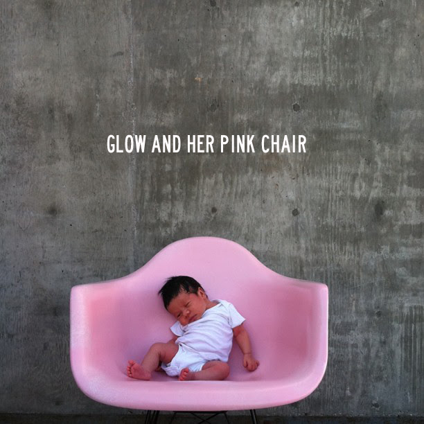 glow and her pink chair