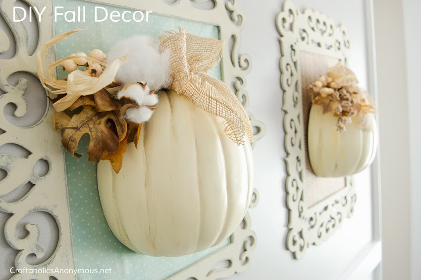 Fall Decor DIY || Love white pumpkins! This fall craft looks so easy, but so stunning.
