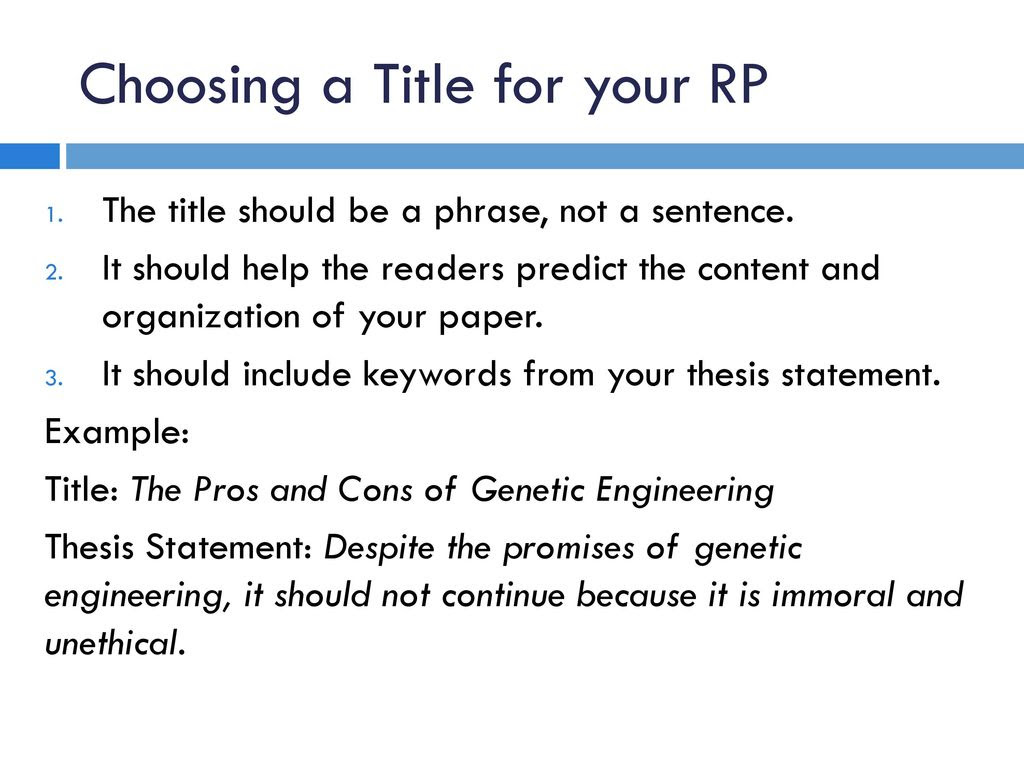 keywords in a thesis statement