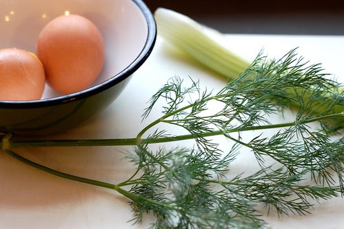 Dill, celery and eggs by Eve Fox, Garden of Eating blog, copyright 2012