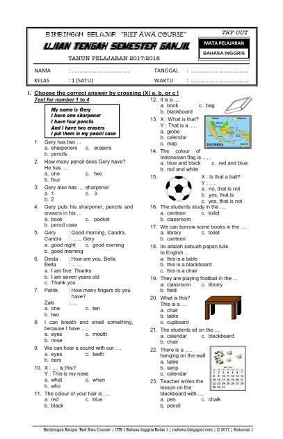 Contoh Soal Pilihan Ganda Bahasa Inggris Kelas 12 Semester 2 - Dunia