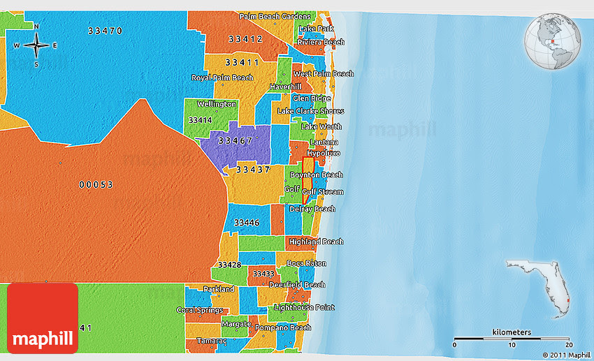 Palm Beach County Map By Zip Code | Map Of West