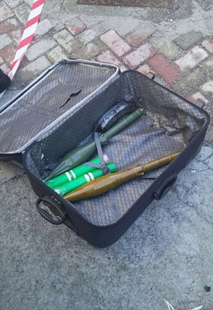 Rockets were found in a suitcase at the scene
