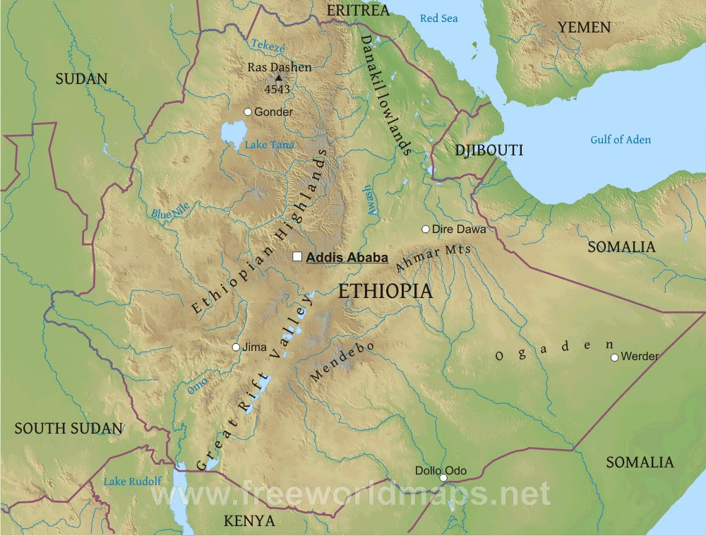 Ethiopian Highlands Africa Map Map Of Africa