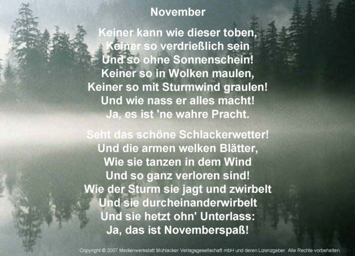 Gedicht November Lustig Eliso Tabagari
