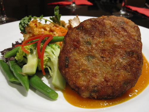 croquettes in a ginger and carrot sauce