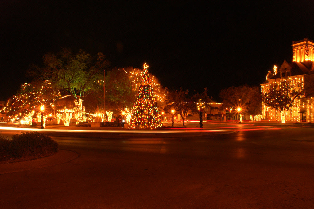 Rural Seguin Daily Photo New Braunfels Square in Lights