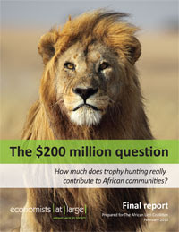 Cover for report - The $200 million question: How much does trophy hunting really contribute to African communities?