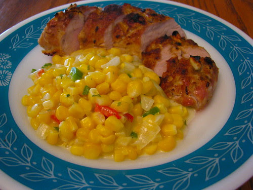 Cumin and Lime Roasted Pork Tenderloin with Spicy Creamed Corn