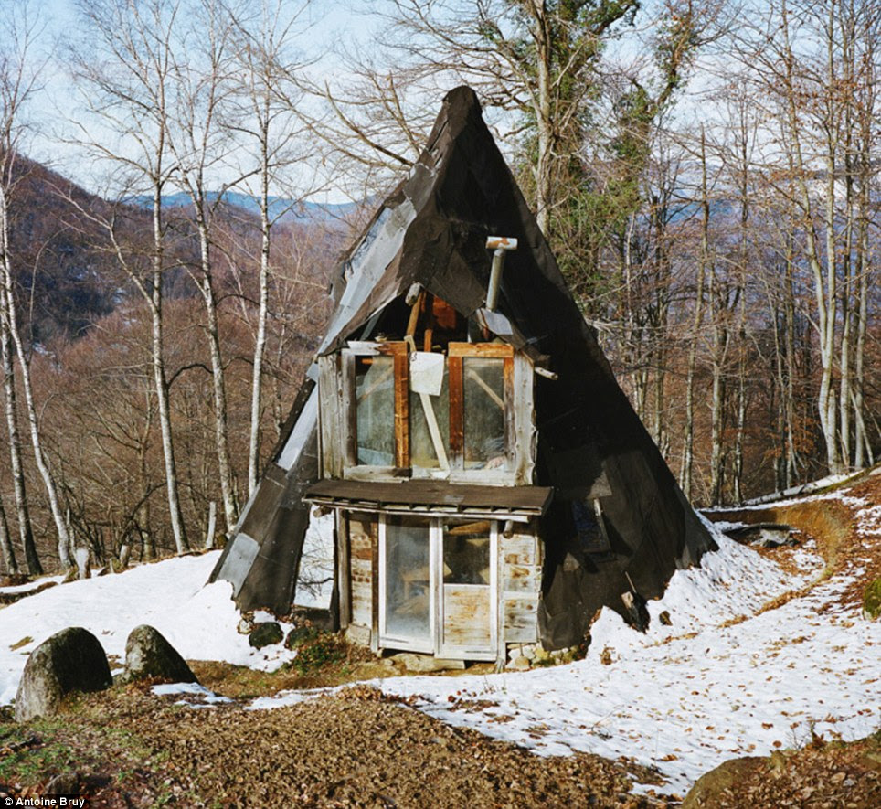 Pyramid dwelling: Many of the people Mr Bruy met have no access to running water, central heating or any other mod cons