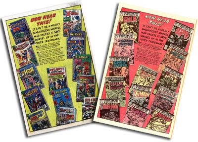 Marvel House Ads 1965 and 1980