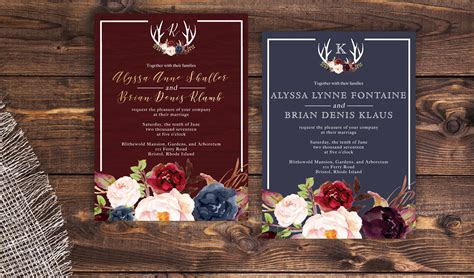 Navy and marsala wedding invitation. Rustic wedding Navy and marsala wedding invitation. Rustic wedding