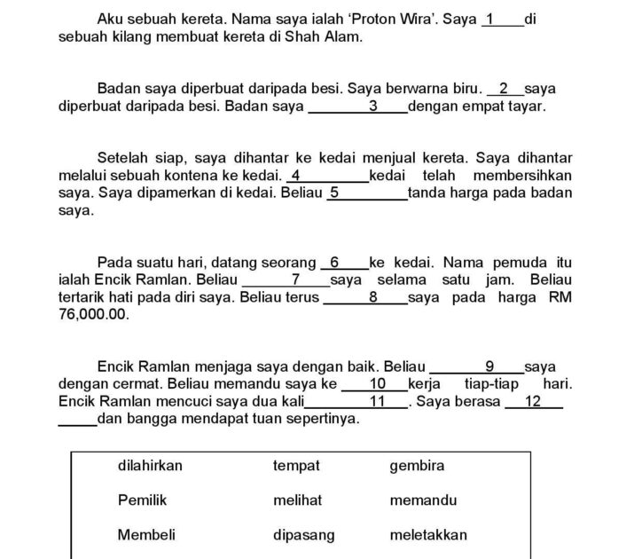 Karangan Bahasa Melayu Tahun 6 / Cemerlang Contoh Karangan Bahasa