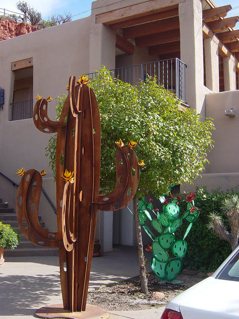 cactus sculpture in Sedona