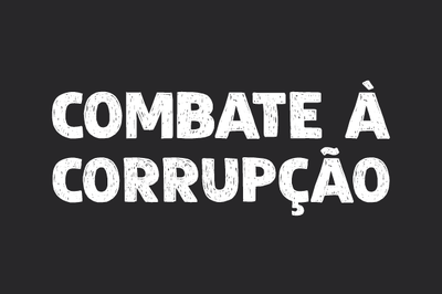 banner na cor preta com os dizeres Combate à Corrupção