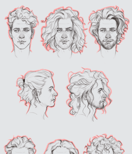 Curly Hair Reference Drawing - Download Free Mock-up