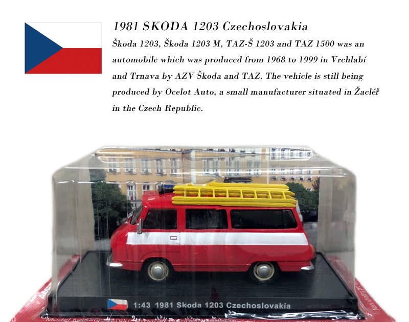AMER 1/43 Scale Czech 1981 SKODA 1203 Czechoslovakia Fire Engine Diecast  Metal Car Toy For Gift/Collection ~ Best Cheap Toys