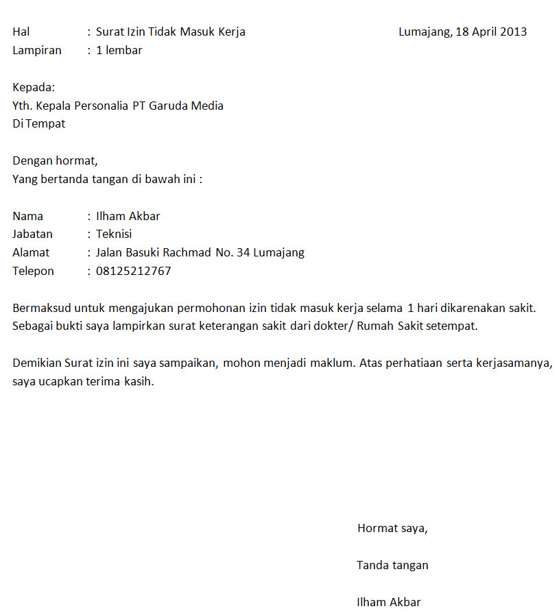 Contoh Surat Izin Haji