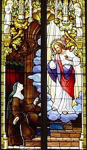 St. 
Margaret Mary Alacoque's vision of the Sacred Heart