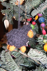 knitted sheep ornament